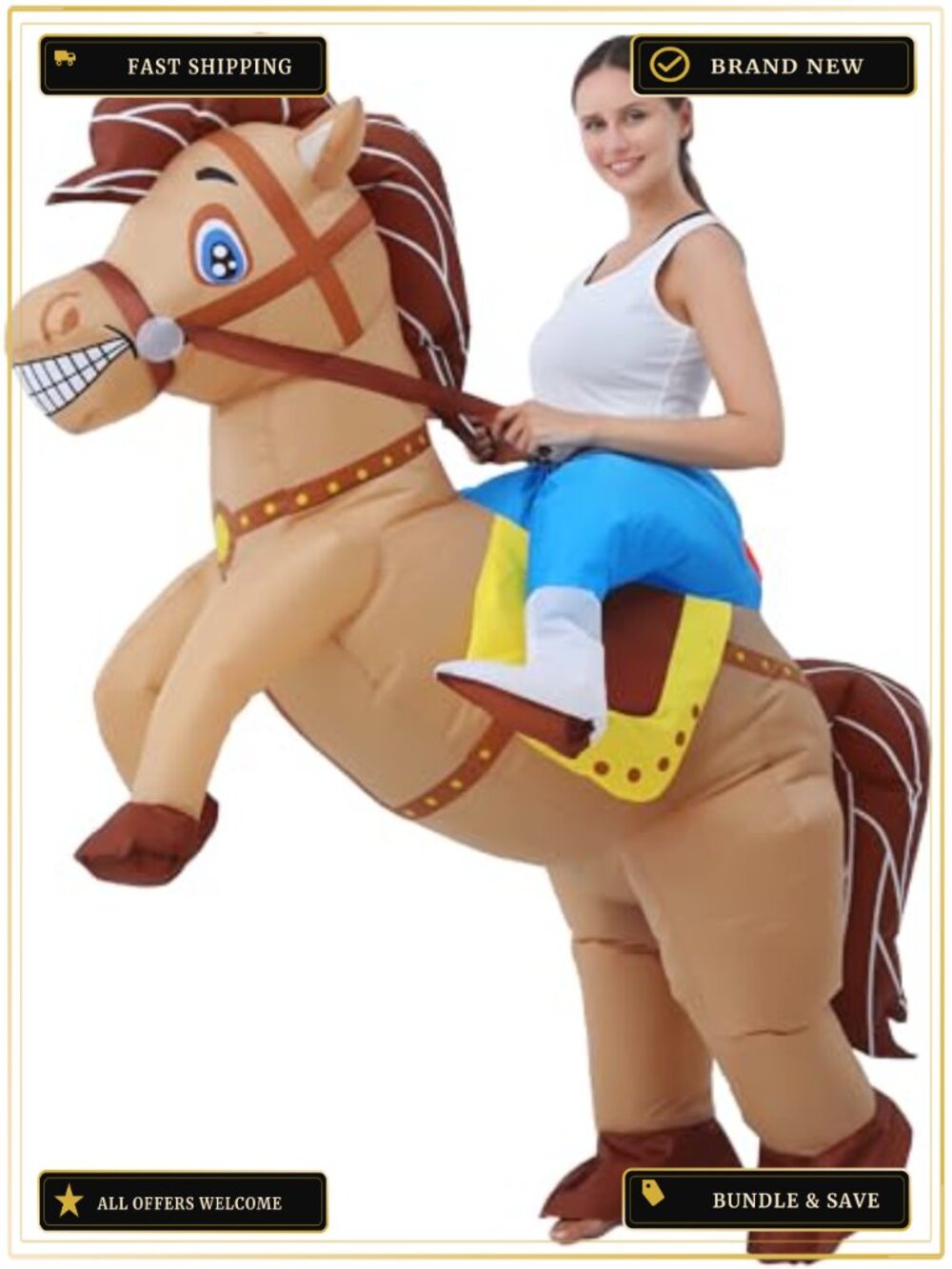 Inflatable Horse Costume Waterproof Polyester Adult One Size Fits All